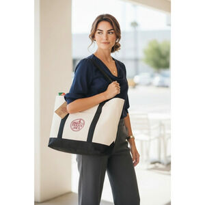 Trader Joe’s Reusable Tote Bag – White with Blue Trim – New with Tag